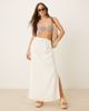 JDY JDY linen mix maxi skirt in white - 1