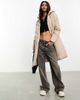 JDY JDY longline padded chevron coat in stone-Neutral - 1