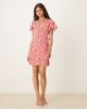 JDY JDY mini wrap dress in red floral - 1