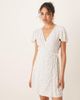 JDY JDY mini wrap dress with blue heart print in white - 4