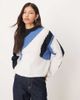 JDY JDY mixed color block sweater in blue and black - 1