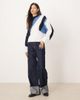 JDY JDY mixed color block sweater in blue and black - 3