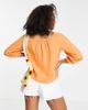 JDY JDY off the shoulder top with lace cut work in orange - 2