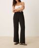 JDY JDY paperbag waist linen look wide leg pants in black - 1