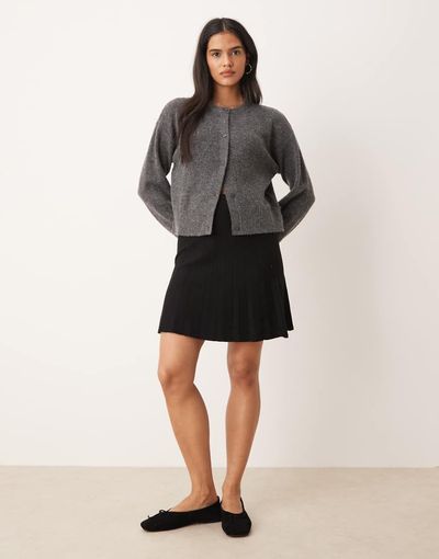 JDY JDY pleated knit skirt in black