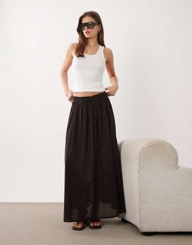 JDY JDY pleated maxi skirt in brown