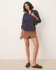 JDY JDY pointelle 3/4 sleeve shirt in dark navy - 3