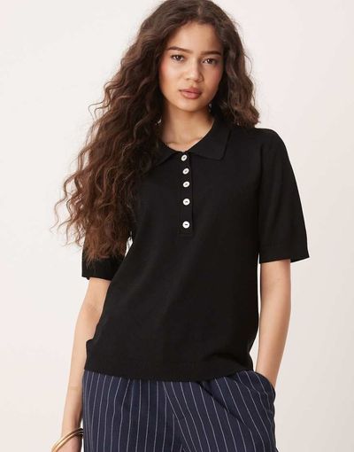 JDY JDY polo shirt in black