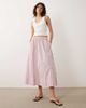 JDY JDY poplin midaxi skirt in pink & burgundy stripe - 1