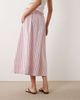 JDY JDY poplin midaxi skirt in pink & burgundy stripe - 2