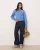 JDY JDY relaxed fit knit sweater in blue textured polka dot - 3
