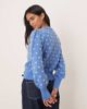 JDY JDY relaxed fit knit sweater in blue textured polka dot - 4