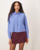 JDY JDY rhinestone boxy cropped shirt in light blue - 4