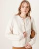 JDY JDY ribbed cardigan with pearl buttons in cream-White - 1