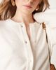 JDY JDY ribbed cardigan with pearl buttons in cream-White - 3