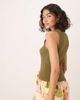 JDY JDY ribbed sleeveless polo shirt in khaki green - 4