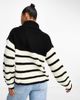 JDY JDY roll neck sweater in black and white stripe - 4