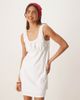 JDY JDY ruched pointelle mini dress in white - 2