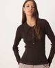JDY JDY scallop trim knit polo in chocolate brown - 1