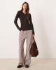 JDY JDY scallop trim knit polo in chocolate brown - 2