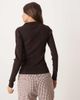 JDY JDY scallop trim knit polo in chocolate brown - 4