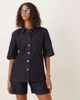 JDY JDY short sleeve shirt in dark blue denim - part of a set - 1