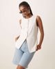 JDY JDY square neck longline vest in white - 1