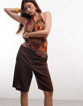 JDY JDY tailored linen blend bermuda shorts in brown - part of a set
