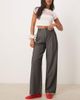 JDY JDY tailored wide leg pants in gray pinstripes - 1