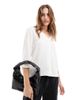 JDY JDY textured 3/4 sleeve shirt in off white - 1