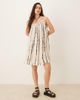 JDY JDY textured sleeveless mini dress with abstract print in beige-Neutral - 3