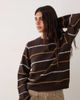 JDY JDY textured stripes knit sweater in brown - 1