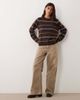 JDY JDY textured stripes knit sweater in brown - 3