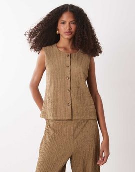 JDY JDY textured vest in light brown - part of a set