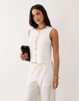 JDY JDY textured vest in white - part of a set