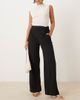 JDY JDY tie detail wide leg pants in black - 1
