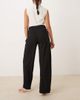 JDY JDY tie detail wide leg pants in black - 4