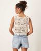 JDY JDY tie front crochet vest in cream-White - 3