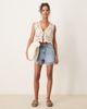 JDY JDY tie front crochet vest in cream-White - 4