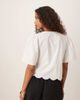 JDY JDY tie front eyelet cropped blouse in white - 2