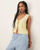 JDY JDY tie front knit tank top in buttermilk yellow - 1