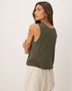 JDY JDY tie front reversible knitted tank top in khaki-Green - 3