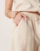 JDY JDY tie waist linen mix shorts in beige - part of a set-Neutral - 3