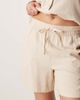 JDY JDY tie waist linen mix shorts in beige - part of a set-Neutral - 4
