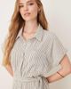 JDY JDY tie waist midi shirt dress in black & white pinstripe - 2