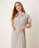 JDY JDY tie waist midi shirt dress in black & white pinstripe - 4