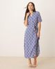 JDY JDY tie waist midi shirt dress in blue print - 1