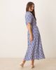 JDY JDY tie waist midi shirt dress in blue print - 3