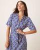 JDY JDY tie waist midi shirt dress in blue print - 4
