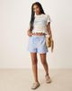 JDY JDY tie waist shorts in blue stripes - 2